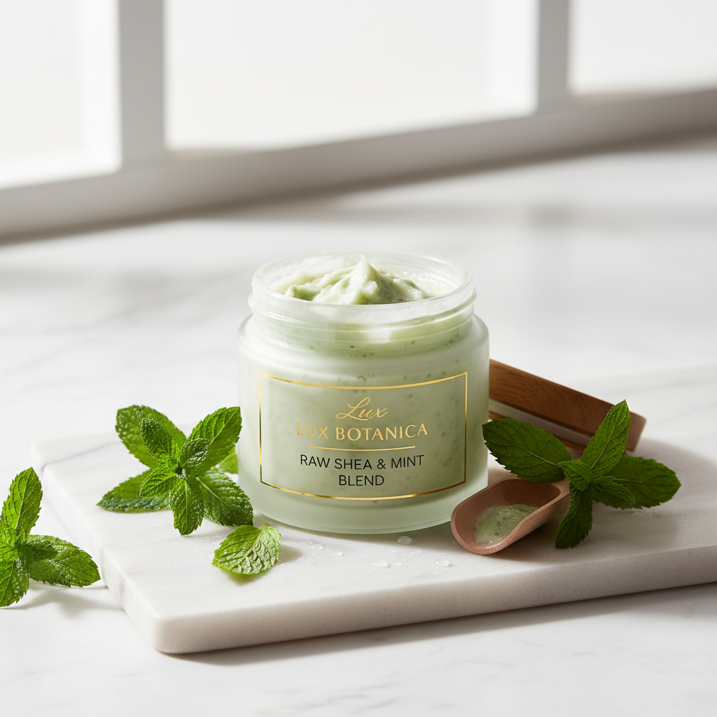 Raw Unrefined Virgin Shea Butter & Mint Blend with Energized Plasma Water - Premium Therapeutic Natural Care Product